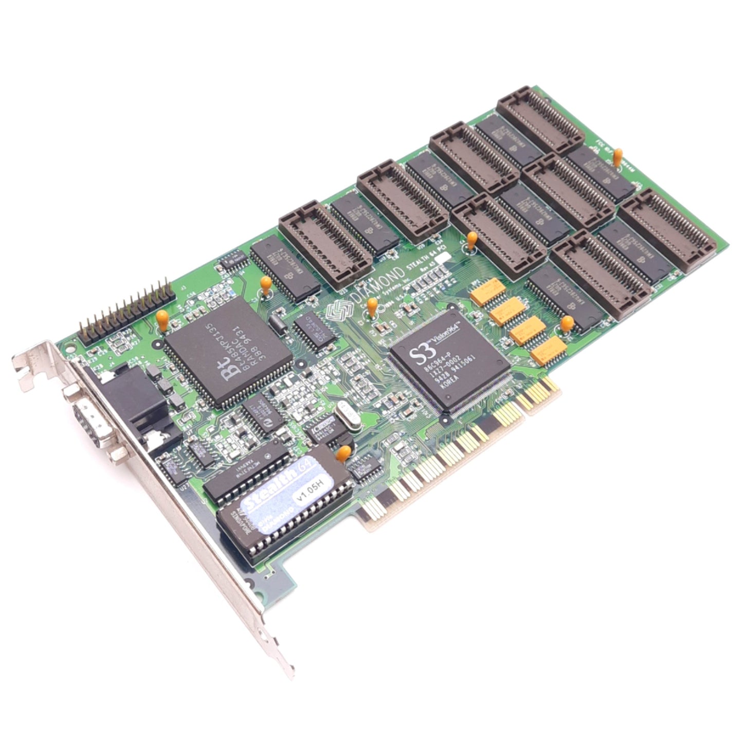 Used Diamond Stealth 64 PCI v1.05H Video Card, S3 Vision964, 4MB VRAM, VGA, PCI