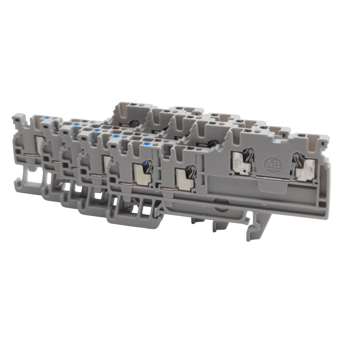 New Lot of 5 Allen Bradley 1492-PS2-3 Terminal Block, 4-Pole, 13A 150VAC/VDC, 3.5mm