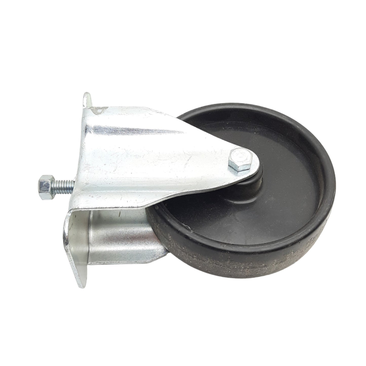 Used Lot of 4 Rigid Stem Mount Casters, ø4.5in x 1.3in Phenolic Wheel, 3/8-16 Thread