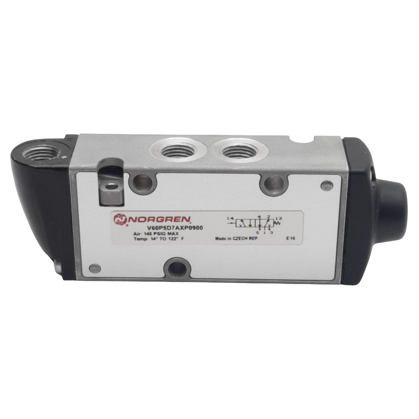 Used Norgren V60P5D7A-XP0900 Air Pilot Valve, 5/2-Way, 1/8in NPT, 26scfm, -13~145psi