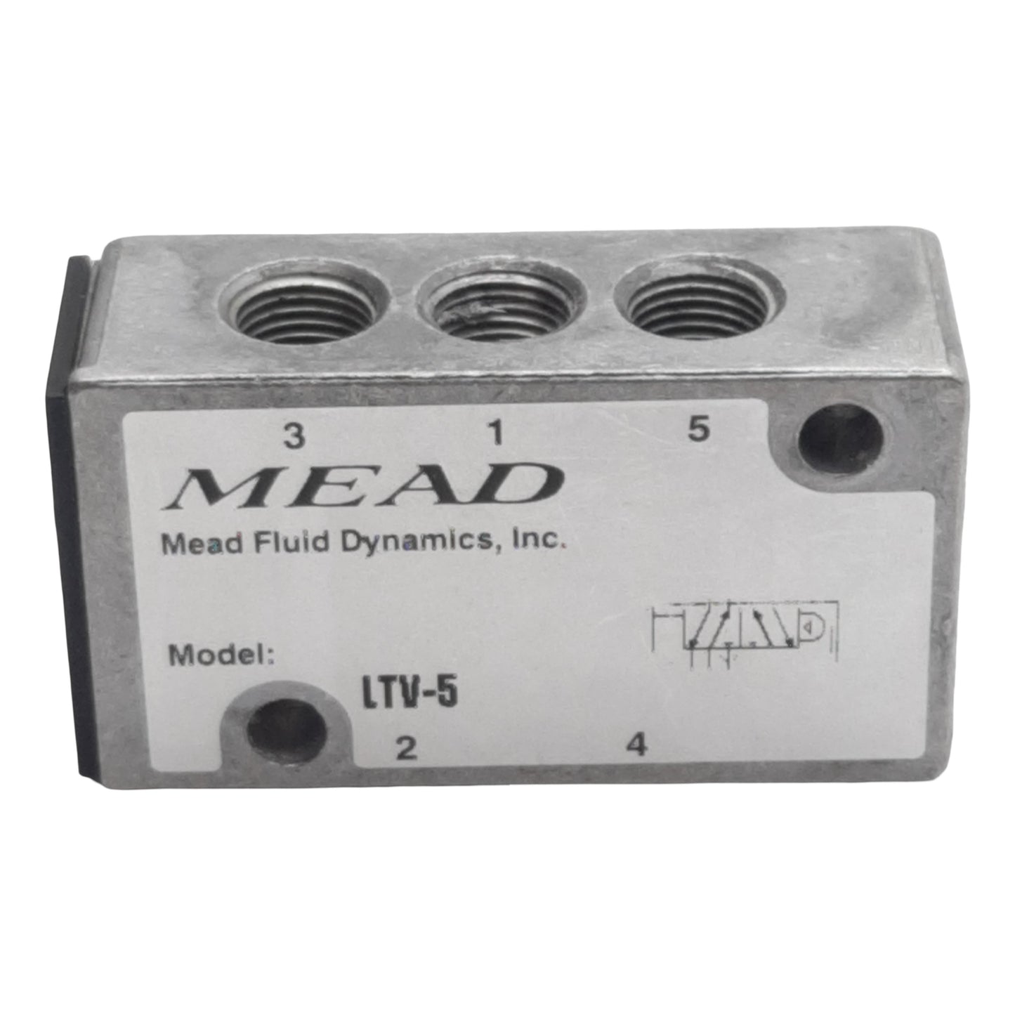 Used Mead LTV-5 Air Control Valve, 5/2-Way, 1/8in NPT, 0.18Cv, 25-125psi