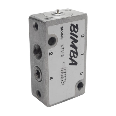 Used Bimba LTV-5 Air Control Valve, 5/2-Way, 1/8in NPT, 0.24Cv, 25-125psi