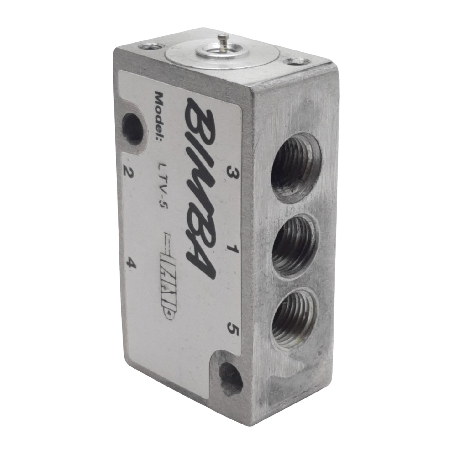 Used Bimba LTV-5 Air Control Valve, 5/2-Way, 1/8in NPT, 0.24Cv, 25-125psi