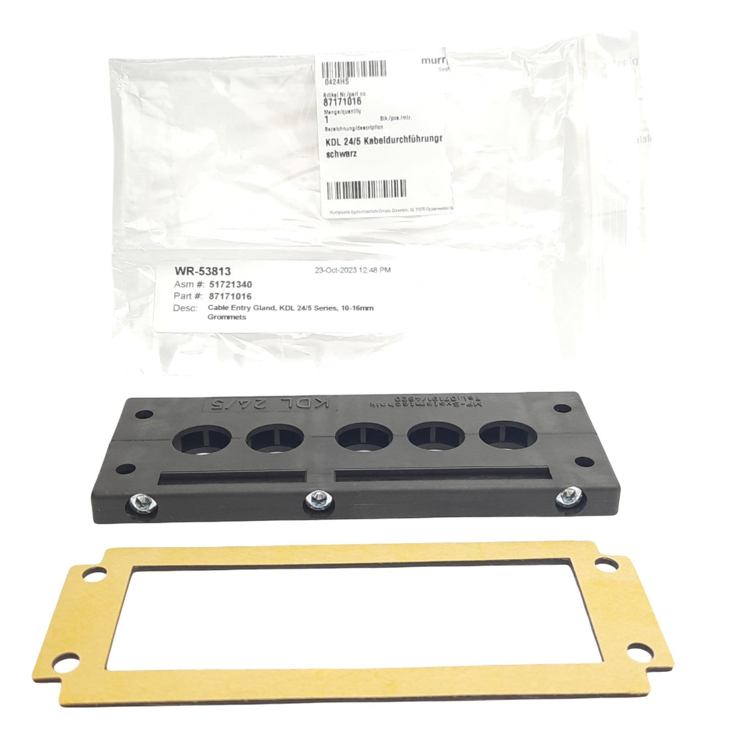 New Murrplastik 87171016 Cable Entry System KDL 24/5, 5 Large Openings 24-Pin Cutout