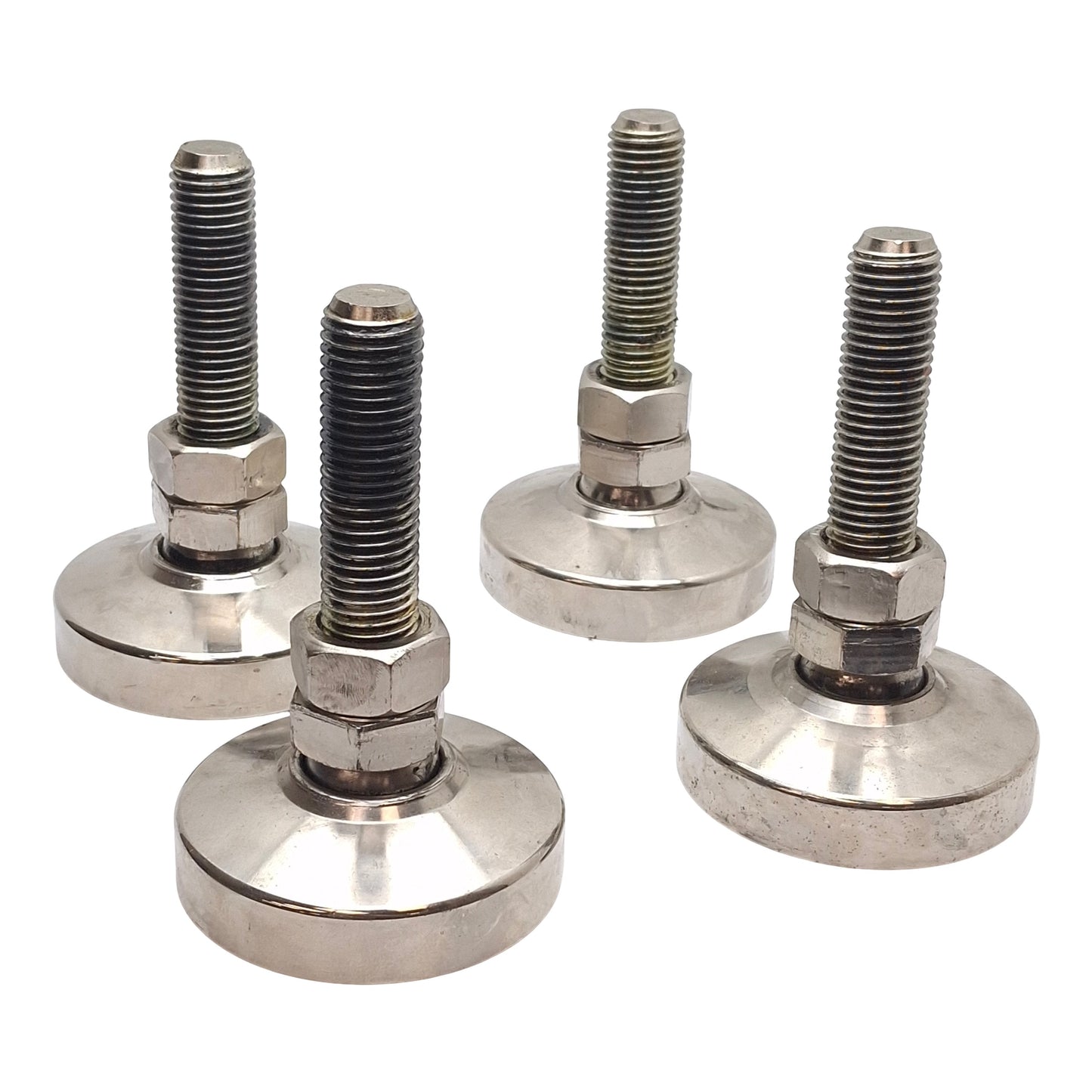 Used Lot of 4 Heavy Duty Machine Leveling Feet M24 x 4.5in Stem, ø3-7/8in Base