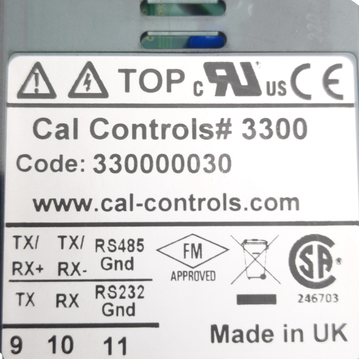 Used CAL Controls 330000030 Temperature Controller PID, 1/32 DIN, TC, RTP, 12-24V