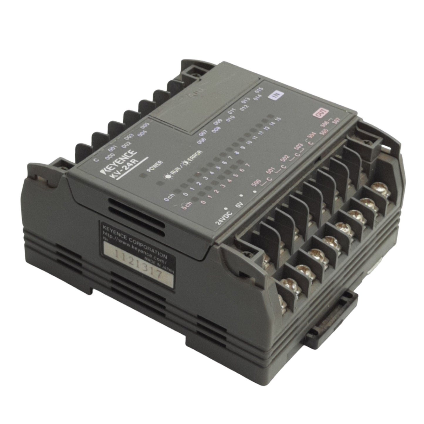 Used Keyence KV-24R PLC Base Unit 16-Inputs, 8 Relay Outputs, 250VAC/30VDC Contact