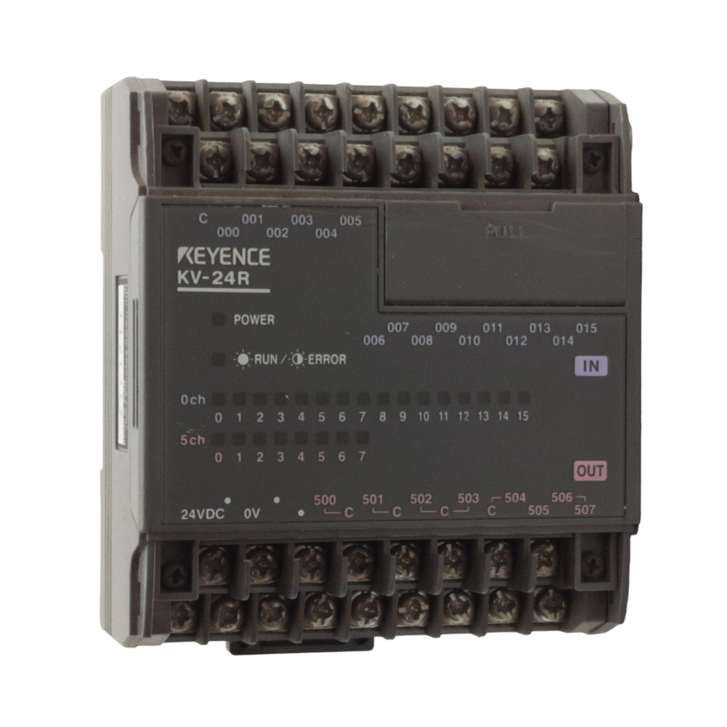 Used Keyence KV-24R PLC Base Unit 16-Inputs, 8 Relay Outputs, 250VAC/30VDC Contact