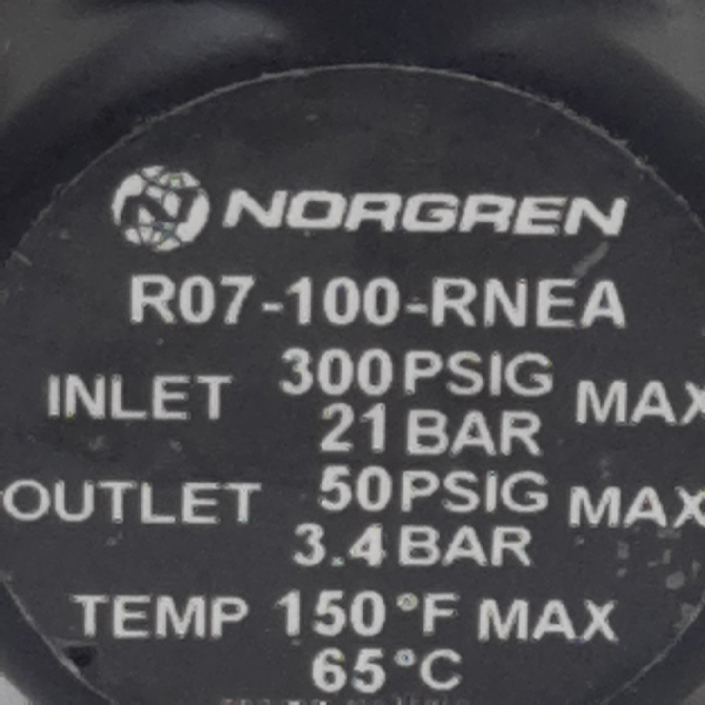 New Norgren R07-100-RNEA Pressure Regulator, 300psi In, 50psi Out, 14scfm, 1/8in PTF