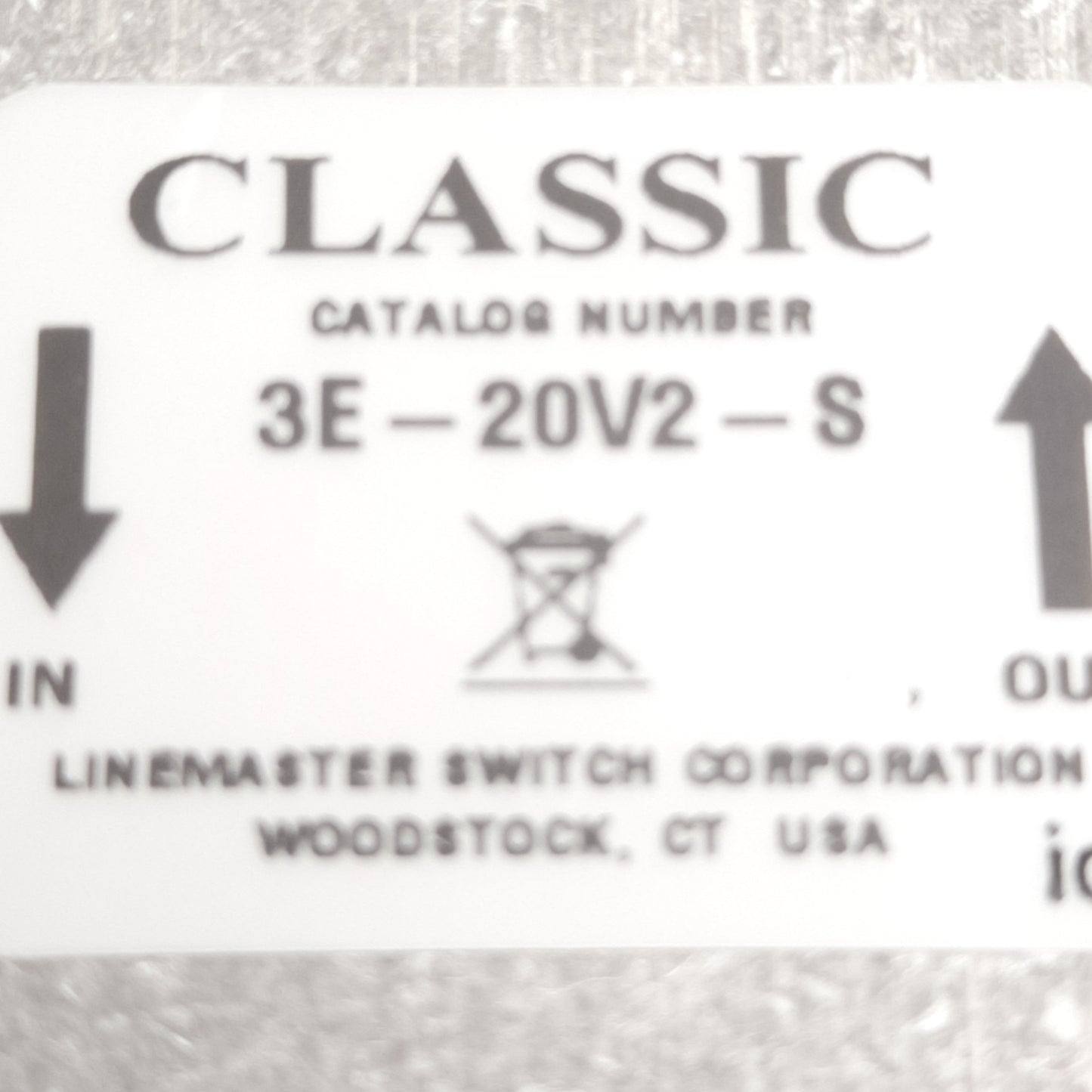 Used Linemaster 3E-20V2-S Momentary Pneumatic Control 1/8-27NPT, 3-Way Variables