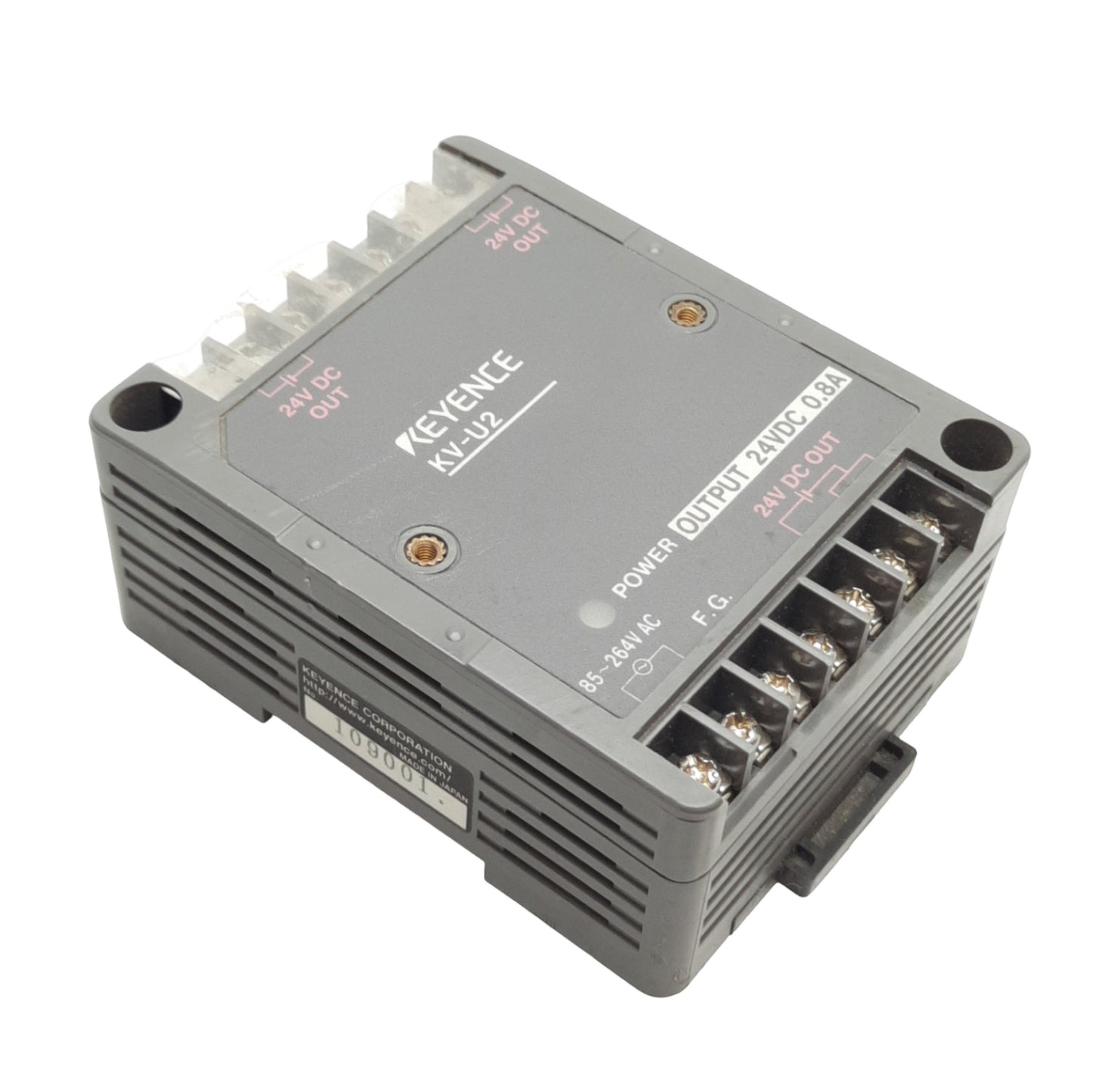 Used Keyence KV-U2 KV Series DIN Power Supply 85-264VAC Input, 24VDC 0.8A Output
