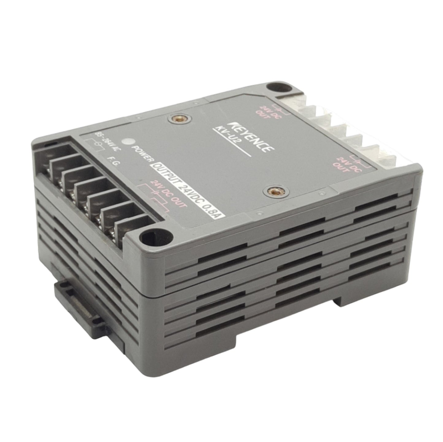 Used Keyence KV-U2 KV Series DIN Power Supply 85-264VAC Input, 24VDC 0.8A Output