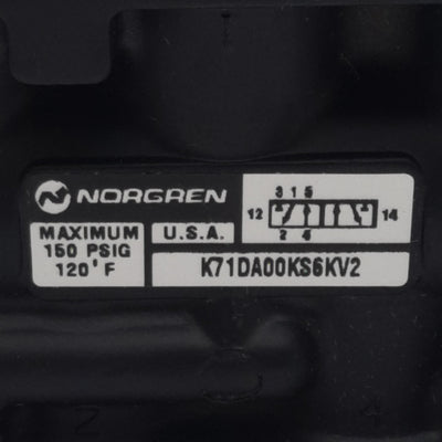 New Norgren K71DA00KS6KV2 Solenoid Valve 5/2-Way 1/4" NPT, 35-150psi 110/120VAC Coil