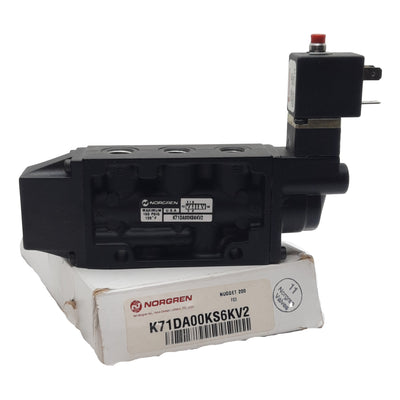 New Norgren K71DA00KS6KV2 Solenoid Valve 5/2-Way 1/4" NPT, 35-150psi 110/120VAC Coil