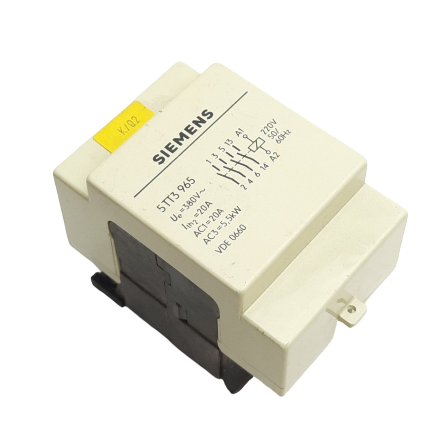 Used Siemens 5TT3 965 Motor Contactor 3-Pole, 380VAC 20A Contact, 220VAC Coil Voltage