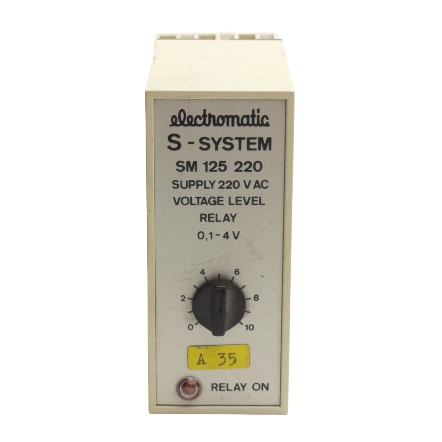 Used Electromatic SM 125 220 Voltage Level Relay, 0.1-4V Output, 1NO 250VAC 10A