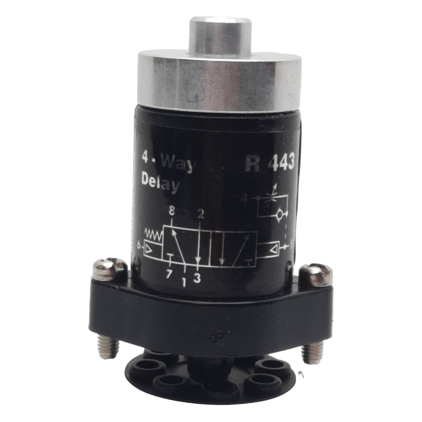 New Clippard R-443 Spring Return Delay Valve, 5/4-Way, 9scfm at 100psig, 0-150psig