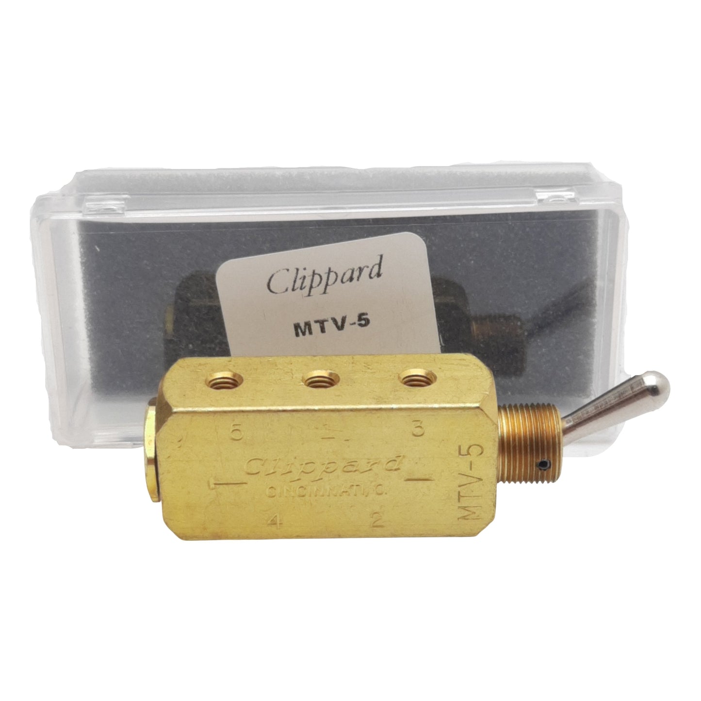 New Clippard MTV-5 Toggle Valve, 5/2-Way, 170l/min at 50psig, 150psig Max, #10-32