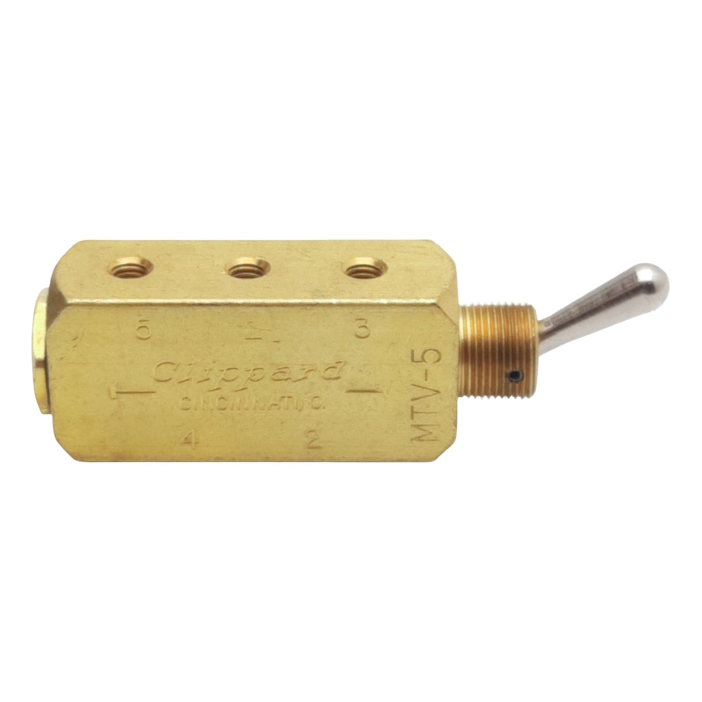 New Clippard MTV-5 Toggle Valve, 5/2-Way, 170l/min at 50psig, 150psig Max, #10-32