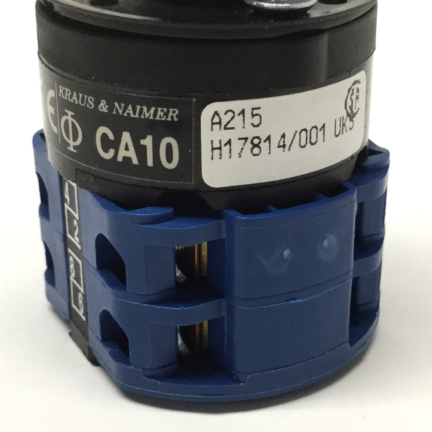 Used Kraus & Naimer CA10.A215 Rotary Control Switch, 2-Pole Spring Return Center, 20A