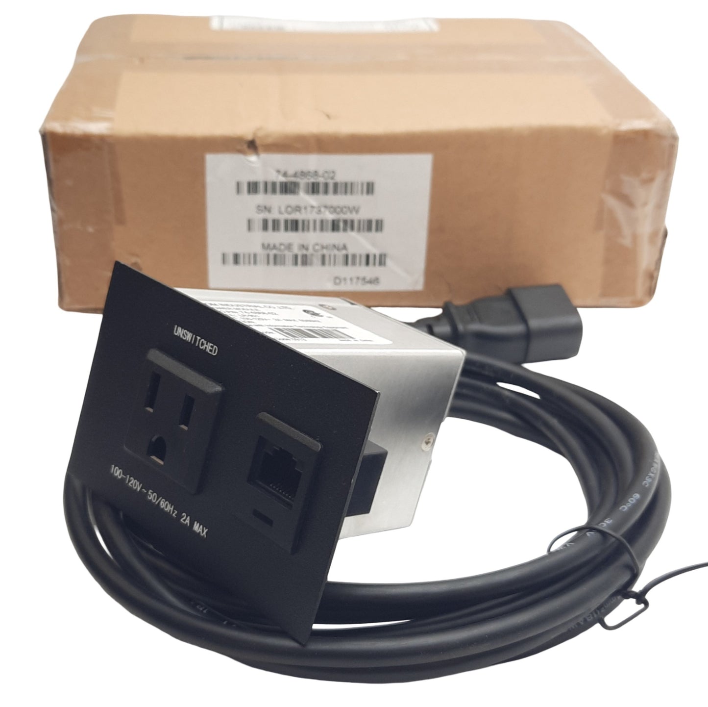 New Lorom Industrial LR-901 AC Power Module 100/120V 2A, 47mm x 52.3mm x 75.8mm