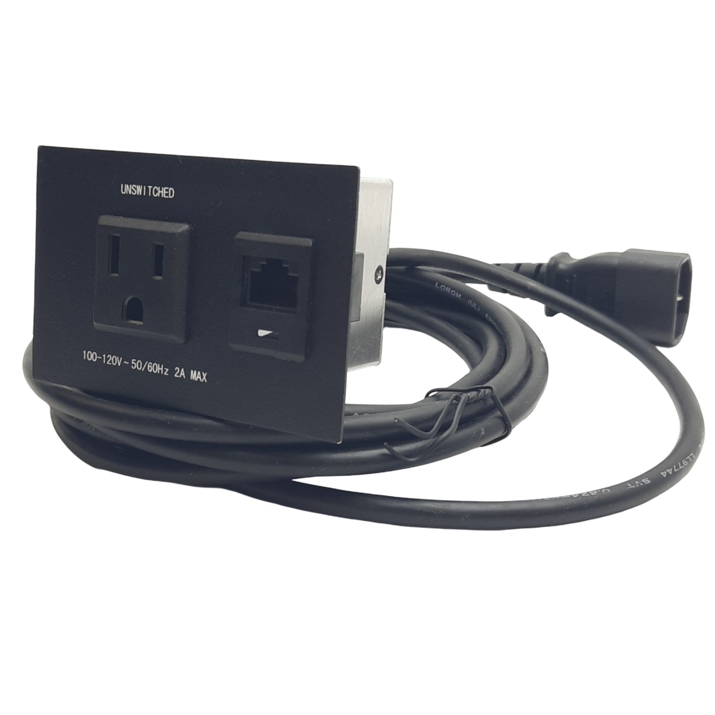 Used Lorom Industrial LR-901 AC Power Module 100/120V 2A, 47mm x 52.3mm x 75.8mm