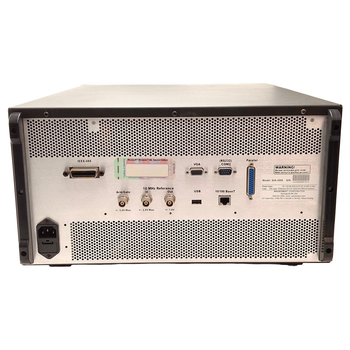 Used Wavecrest SIA-3000 Signal Integrity Analyzer, 2-Channel, 3GHz, 120/240VAC