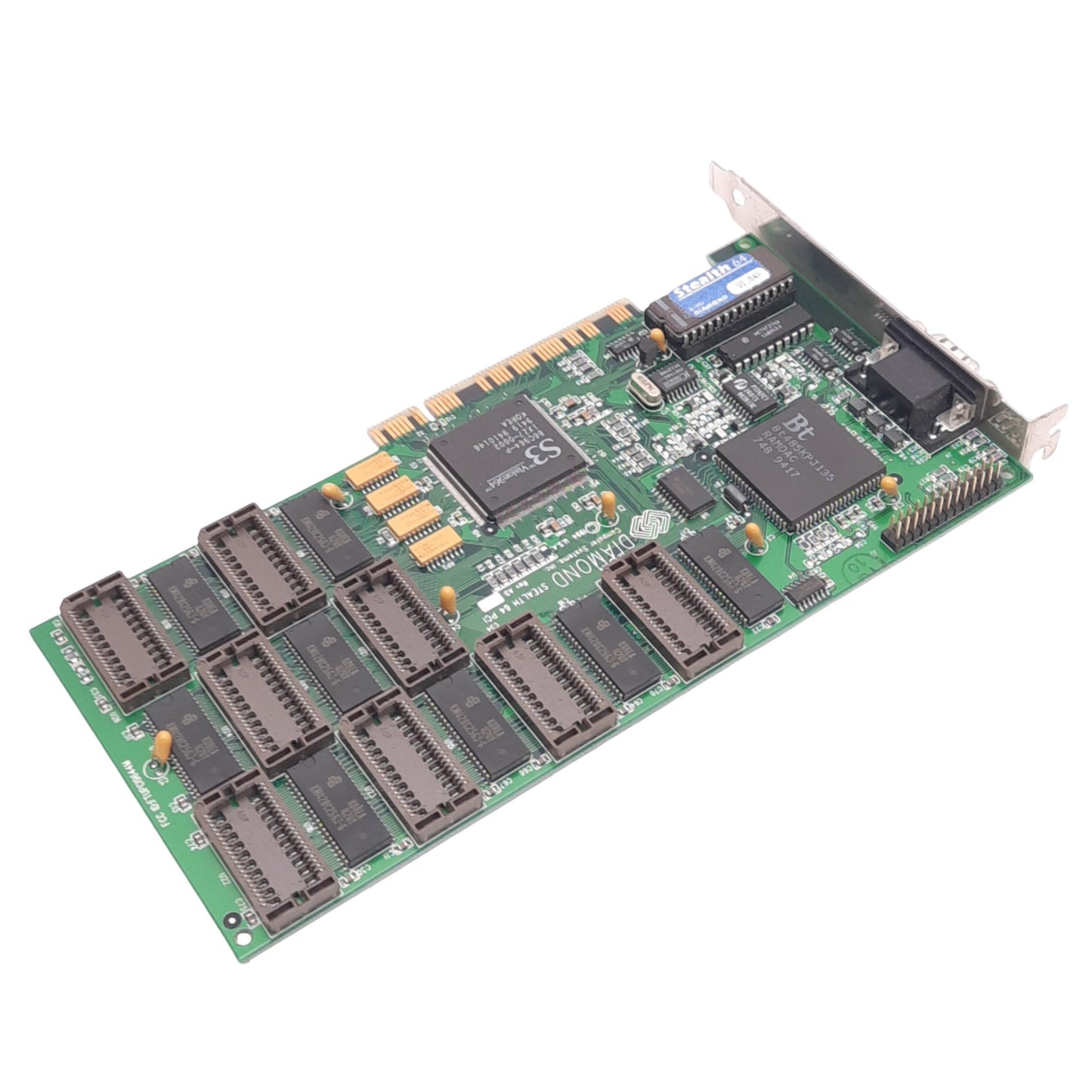 Used Diamond Stealth 64 PCI v1.04H Video Card, S3 Vision964, 4MB VRAM, VGA, PCI