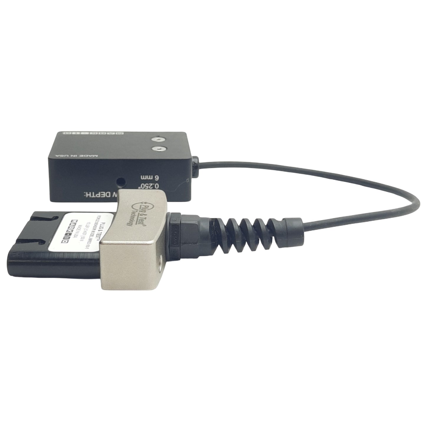 Used Plug and Test MR03-10-1 Force Sensor Model 10lbF Capacity, 0.250in Screw Depth