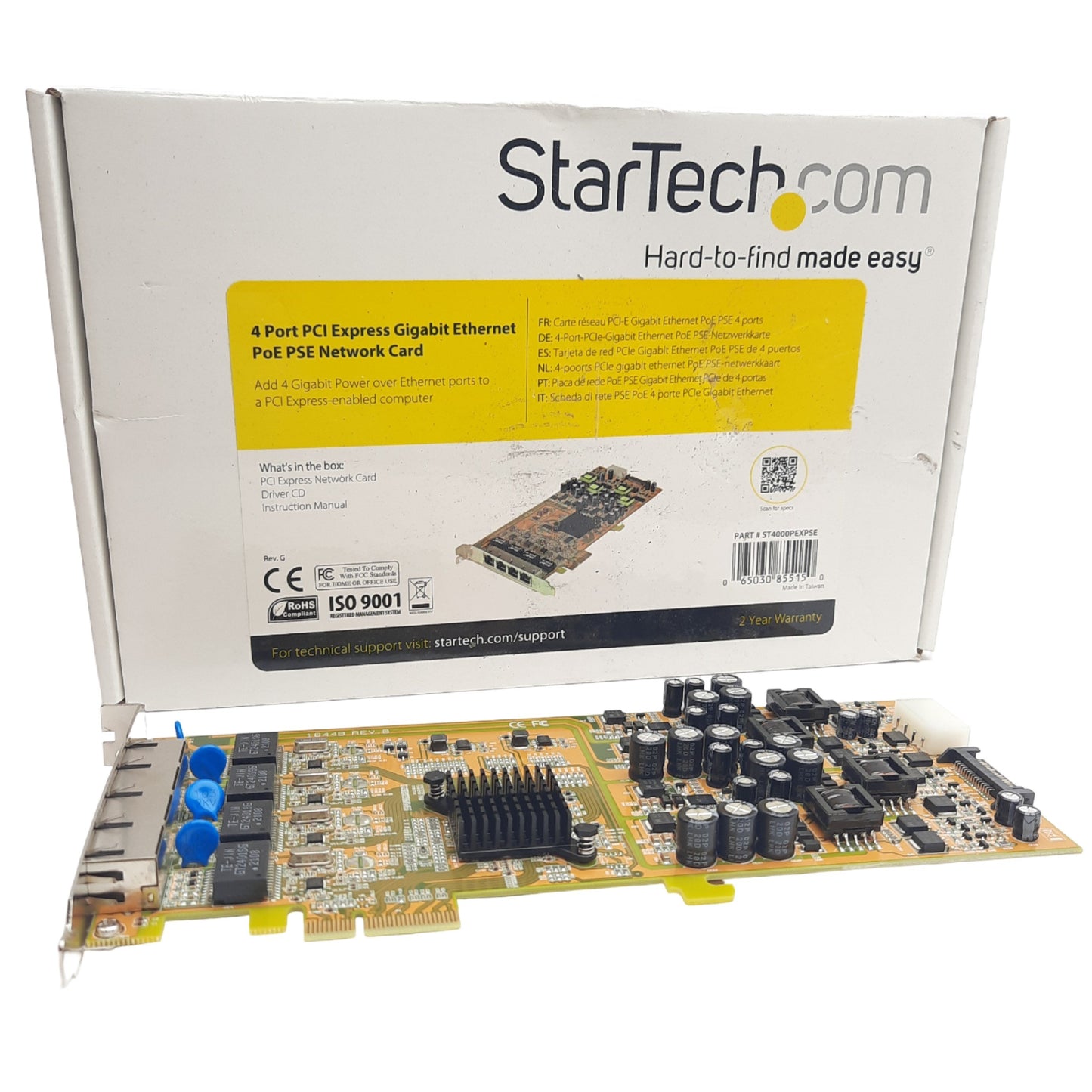 New StarTech ST4000PEXPSE Network Card 4 Ports, 48VDC Output Voltage, PCI Express