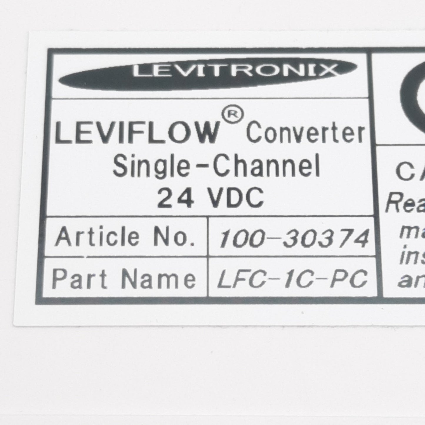 Used Levitronix LFC-1C-PC LEVIFLOW Single-Channel Converter 4-Digit LCD 24VDC, RS485