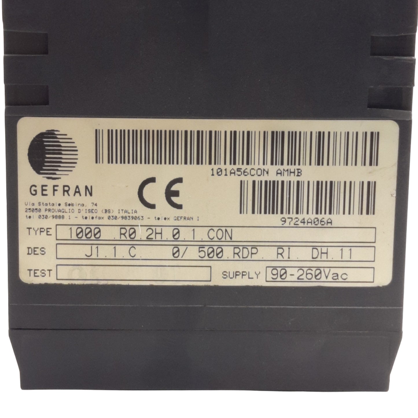 Used Gefran 1000.R0.2H.0.1.CON Temperature Controller, RTD & T/C In, Relay Output