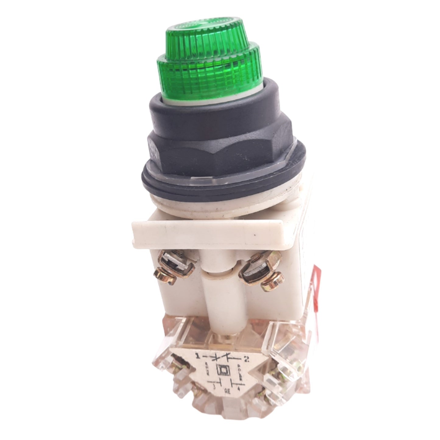 Used Square D 9001KM38LG Illuminated Pushbutton, ø30mm, 1NC 1NO + 1NC, 600V 10A Max