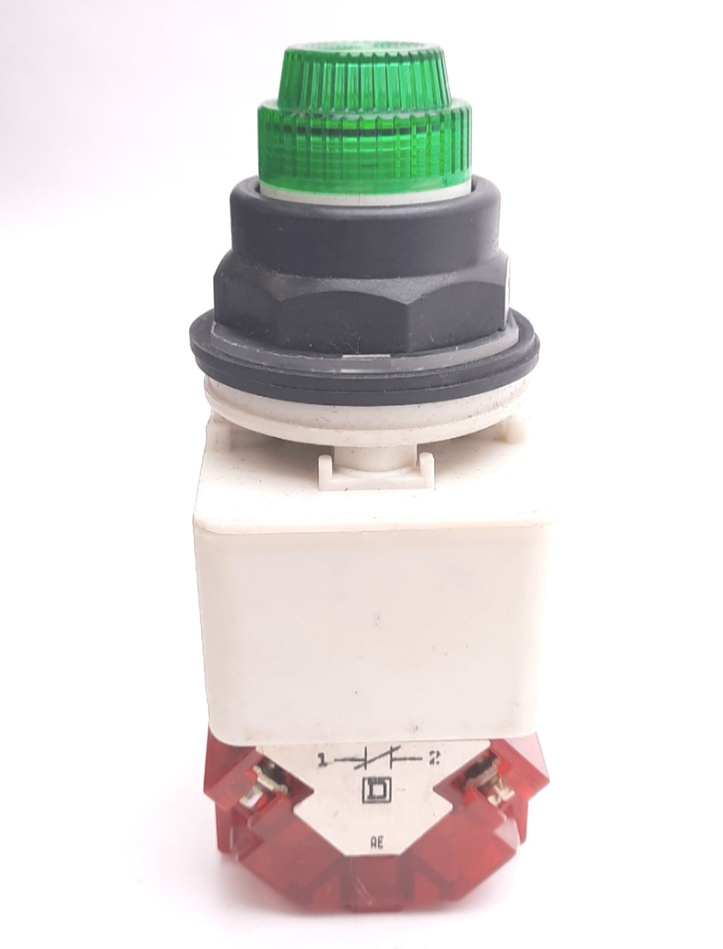 Used Square D 9001KM38LG Illuminated Pushbutton, ø30mm, 1NC 1NO + 1NC, 600V 10A Max