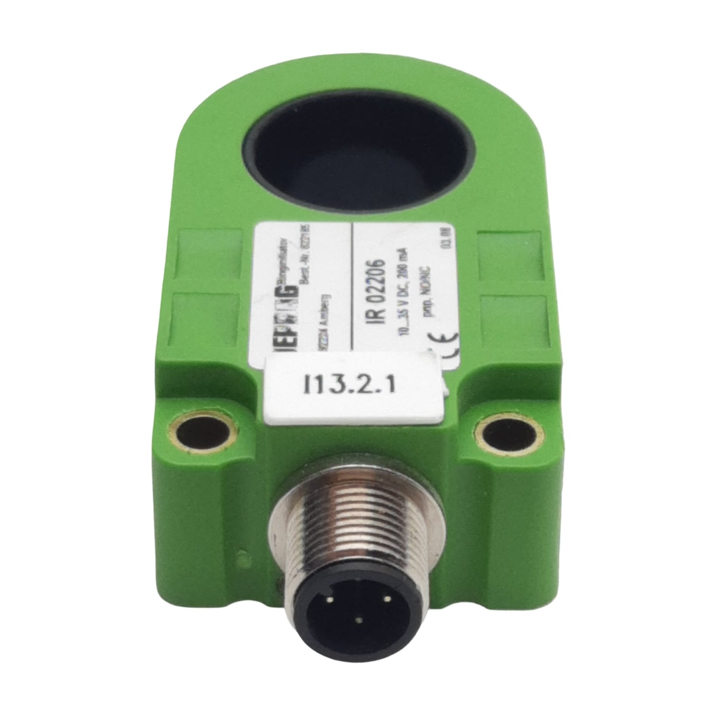 Used Deprag IR 02206 Ringinitiator Proximity Sensor PNP NO/NC, 200mA 10-35VDC, 4P M12