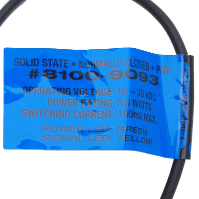 New Tolomatic 8100-9093 Sold-State Switch, PNP NC, 3-Pin M8 Male, 100mA 10-30VDC