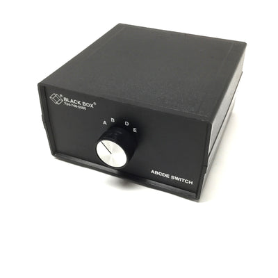 Used Black Box SW560A-BNC ABCDE Desktop Manual External BNC Coaxial Switch, 4 to 1
