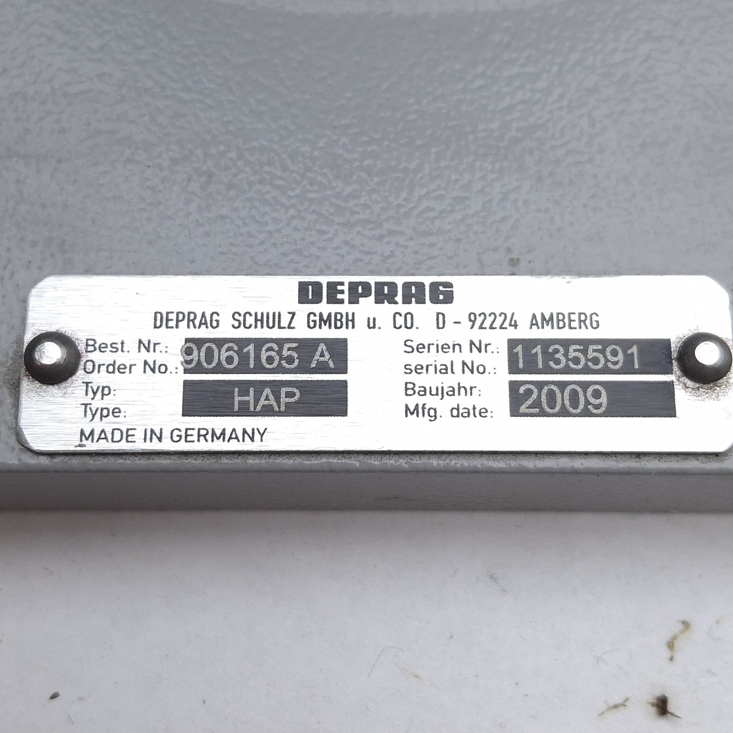 Used Deprag 906165 A Position Control Stand Post Holder, ø50mm ID, 198mm x 198mm Base