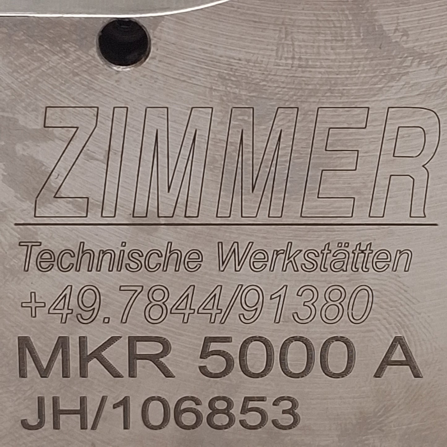 Used Zimmer MKR5000A Pneumatic Clamping Element, ø50mm, 1850N, 2-6.5bar, M5 Ports