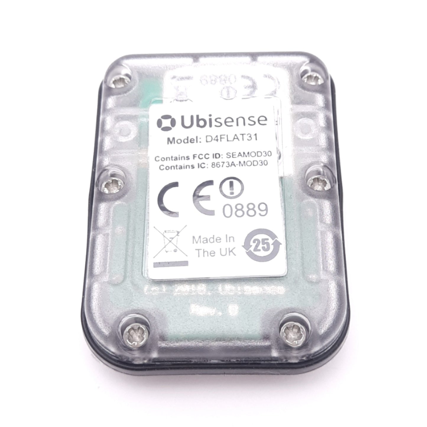 Used Ubisense D4FLAT31 DIMENSION 4 UWB Mini Tag, 6-7GHz, 54x40x14mm, AoA/TDoA