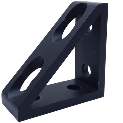 Used Lot of 4 80/20 25-4136-Black Tall Gusseted Inside Corner Bracket 25 Series 4Hole