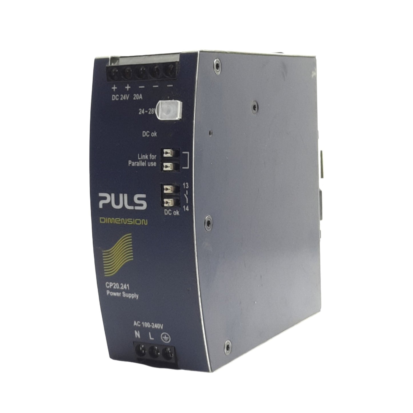 Used Puls CP20.241 Power Supply, 100-240VAC Input, 24-28VDC 20A Output, 480W