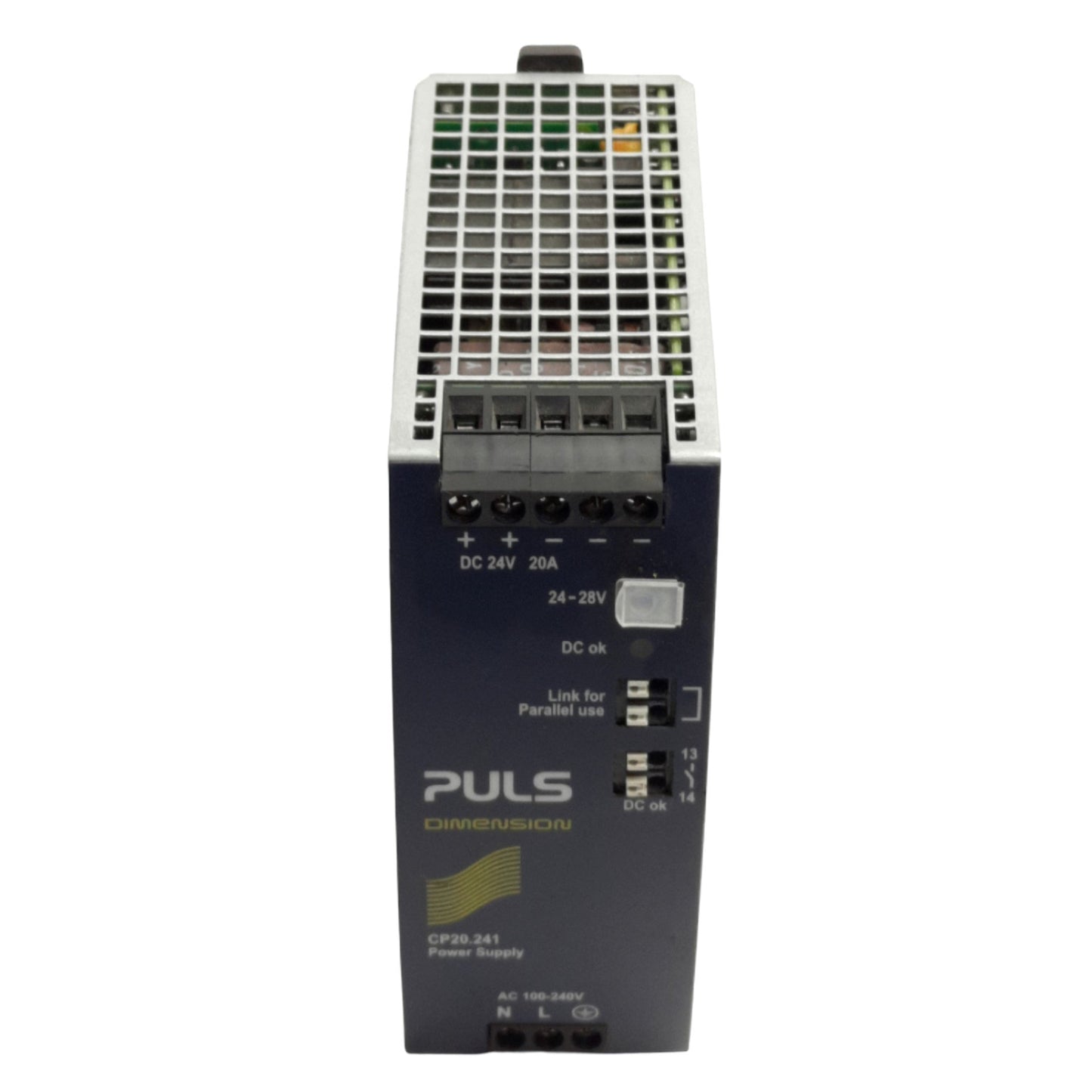 Used Puls CP20.241 Power Supply, 100-240VAC Input, 24-28VDC 20A Output, 480W