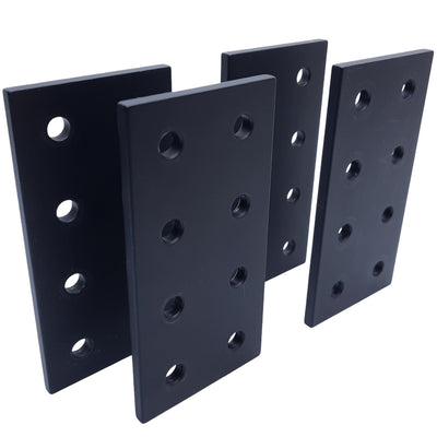 Used Lot of 4 80/20 25-4165-Black Rectangular Flat Plate 8 Hole 25 Series 100mmx50mm