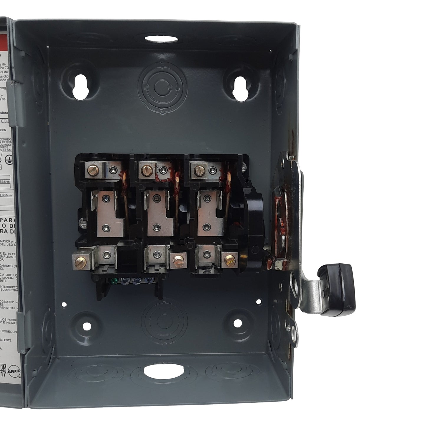 Used Square-D D321N General Duty Safety Switch, 3-Pole 3PH, 30A 240VAC, H/K/R Fuse