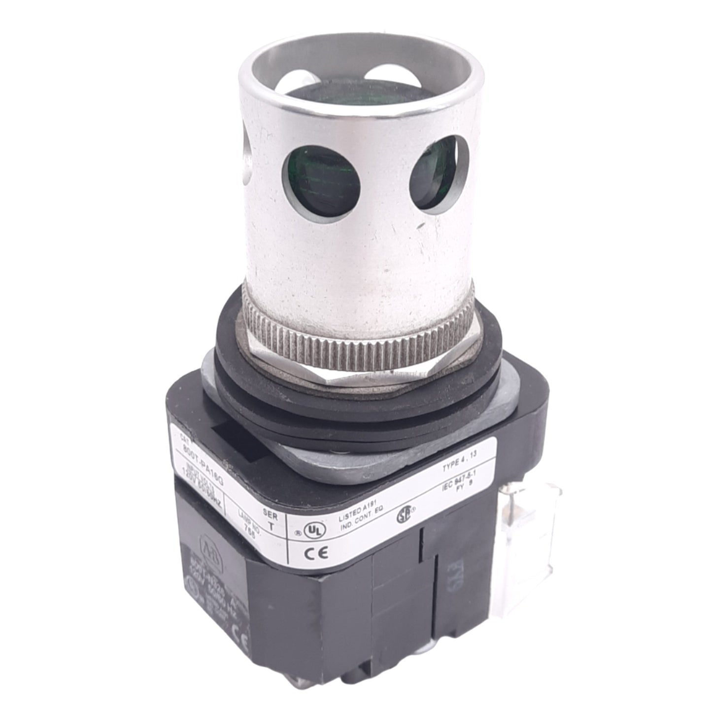 Used Allen Bradley 800T-PA16G Illuminated Pushbutton, ø30mm, 1NO 1NC, 600V 10A Max