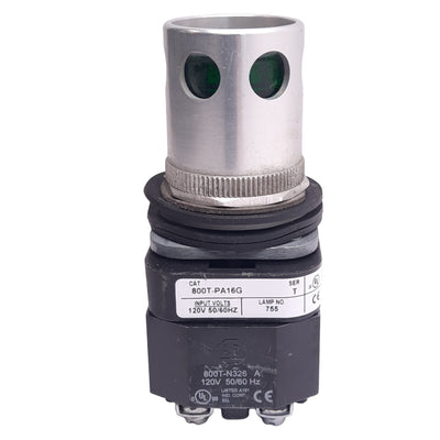 Used Allen Bradley 800T-PA16G Illuminated Pushbutton, ø30mm, 1NO 1NC, 600V 10A Max
