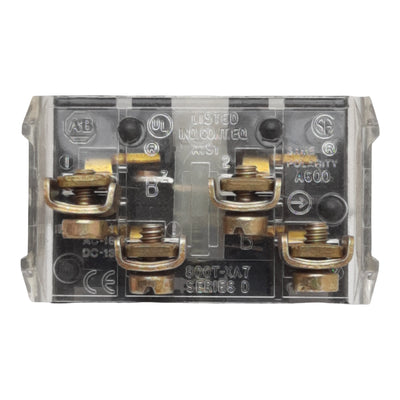 Used Allen Bradley 800T-XA7 Pushbutton Contact Block 1NO & 1NCLB, 600V 10A, 30mm