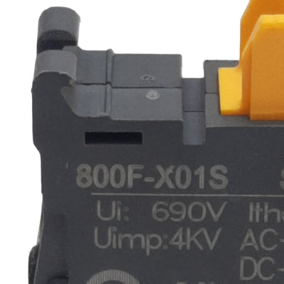 Used Allen Bradley 800F-X01S Pushbutton Contact Block, 1N.C SM, 10A 600VAC, 22mm