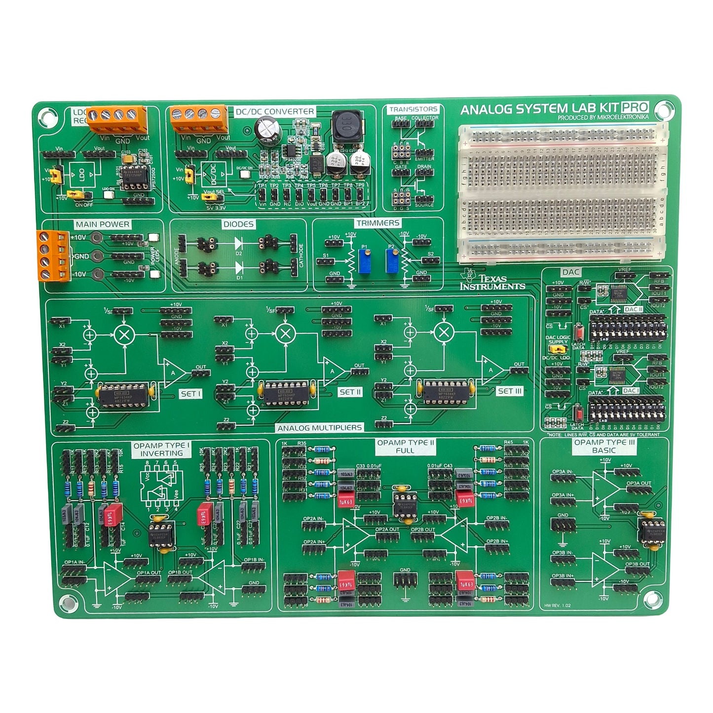 New TI MIKROE-957 Analog System Lab Kit Pro w/ User Manual & Graph Paper Book